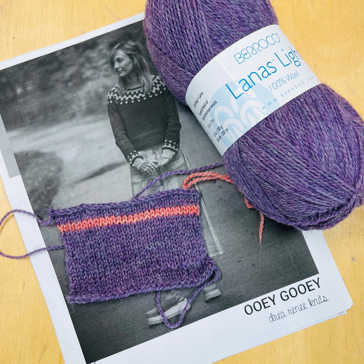 Yarn sustituting for the Ooey Gooey Sweater by Andrea Mowry with Lanas Light by Berroco at Apple Yarns