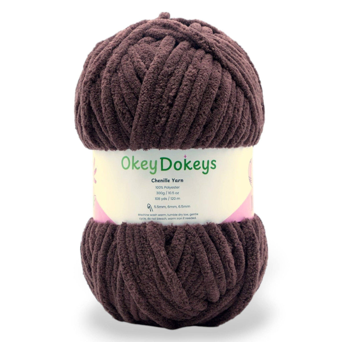 Okey Dokey Jumbo Velvet Chenille Yarn, #7, 300g