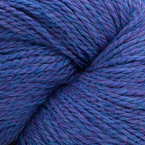 Eco + by Cascade Yarns - Close-up of blue yarn with a focus on texture and color.