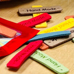 Handmade on 6 different colors- 6 bright colors, 2 each