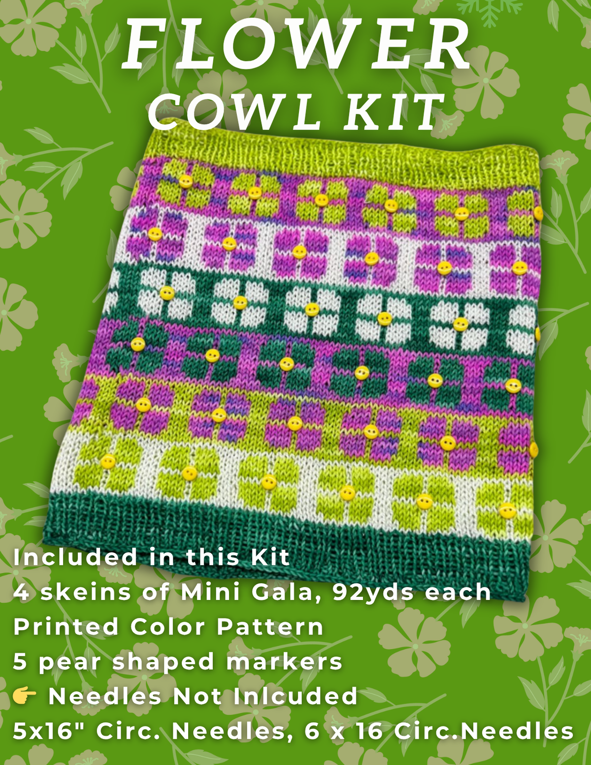 Flower Cowl Knitting Kit – Apple Fiber Studio Yarn
