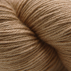 Close-up of a skein of brown yarn