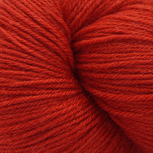 Close-up of red yarn with a focus on texture and color.