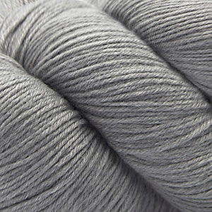 Close-up of gray yarn skein