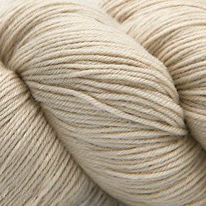 Close-up of a skein of beige yarn
