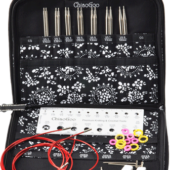 Chiaogoo 5" or 4" TWIST Red Lace Complete  Tip Sets US 2-US 15