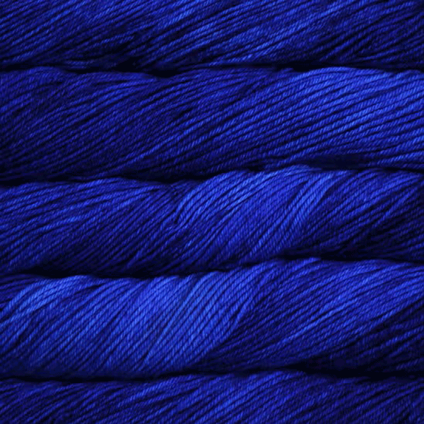Malabrigo Rios: Close-up of a skein of Malabrigo Rios yarn showing the texture and color variations.