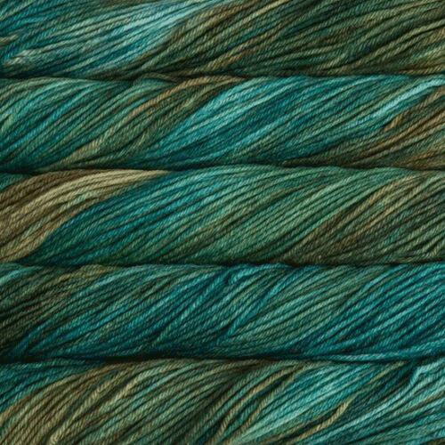 Malabrigo Rios: Close-up of a skein of Malabrigo Rios yarn showing the texture and color variations.